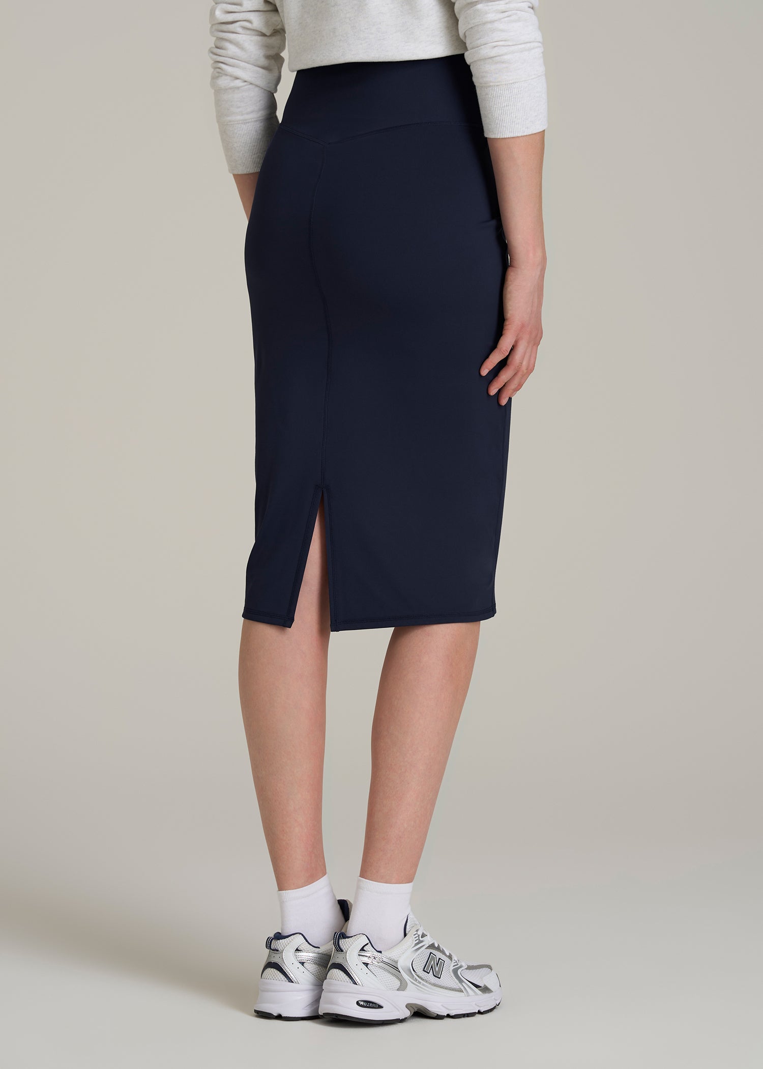 Balance Slim Fit High Rise Skirt for Tall Women in Evening Blue