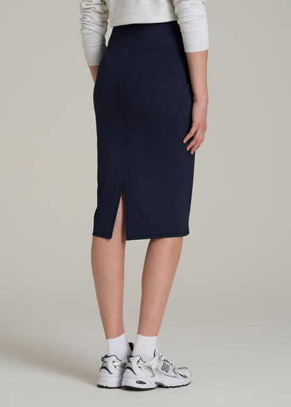 Balance Slim Fit High Rise Skirt for Tall Women in Evening Blue