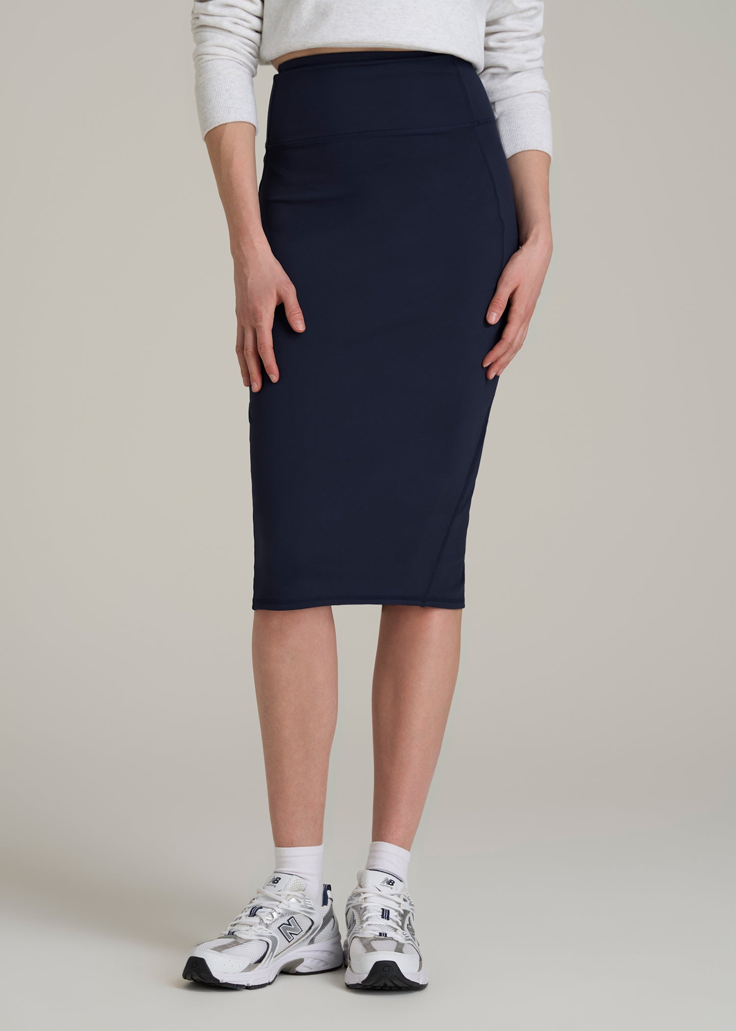 Balance Slim Fit High Rise Skirt for Tall Women in Evening Blue