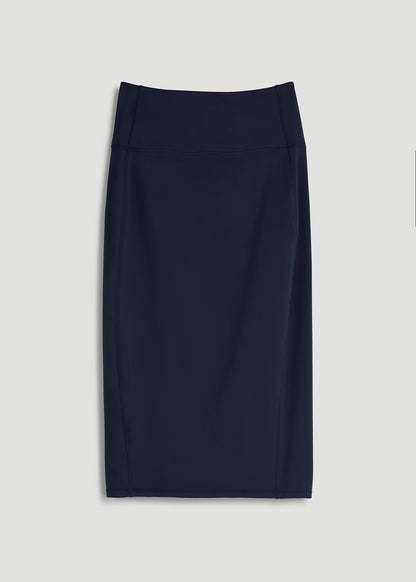 Balance Slim Fit High Rise Skirt for Tall Women in Evening Blue