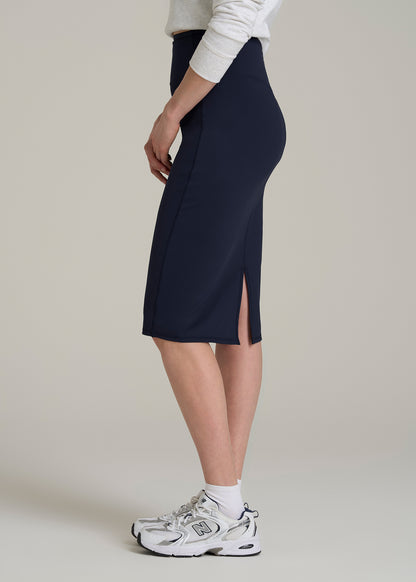 Balance Slim Fit High Rise Skirt for Tall Women in Evening Blue