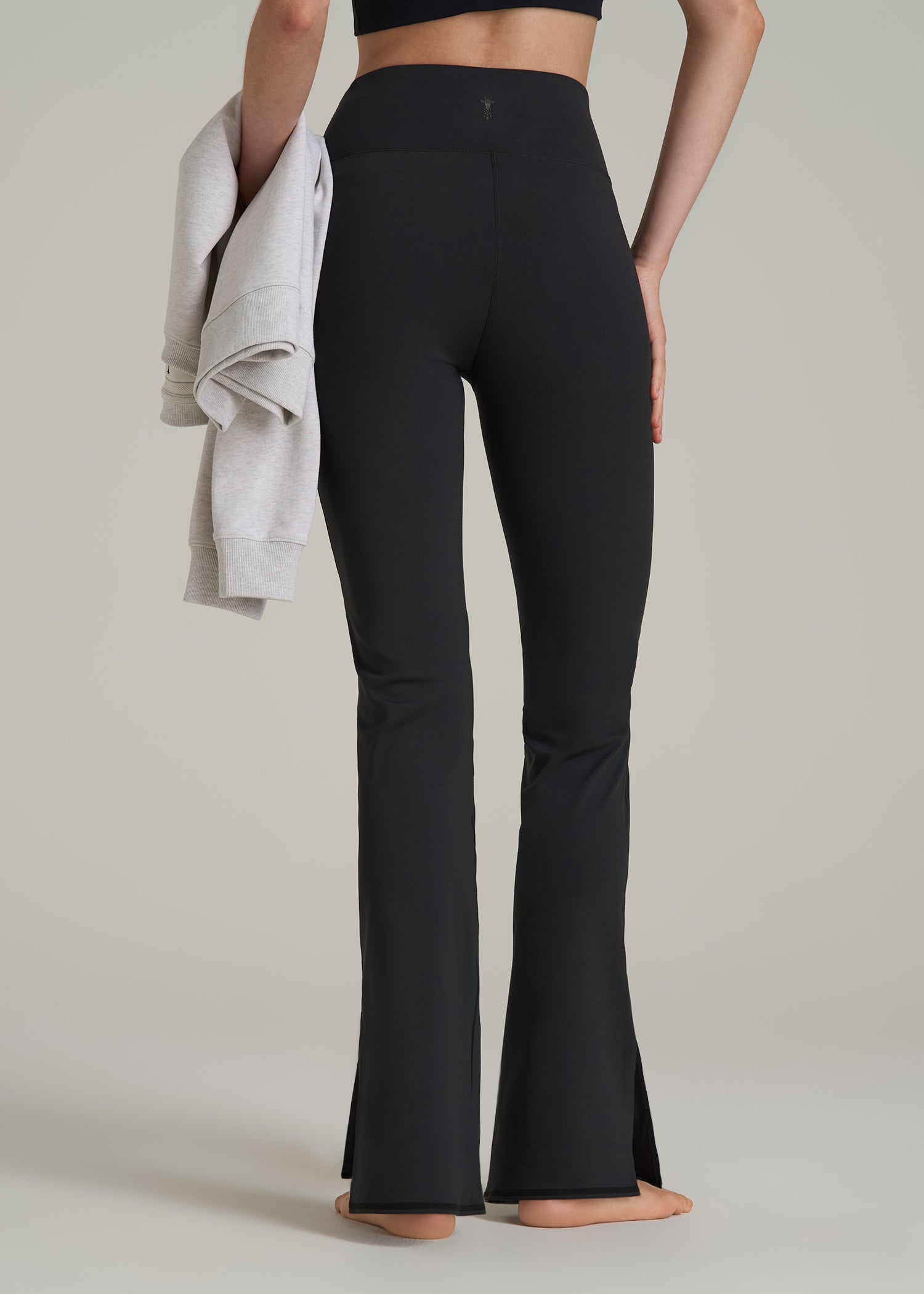 Balance Split Flare Pants for Tall Women in Black