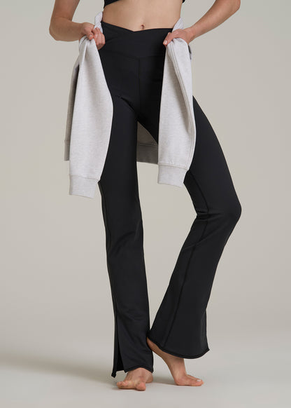 Balance Split Flare Pants for Tall Women in Black