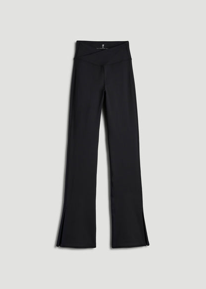 Balance Split Flare Pants for Tall Women in Black