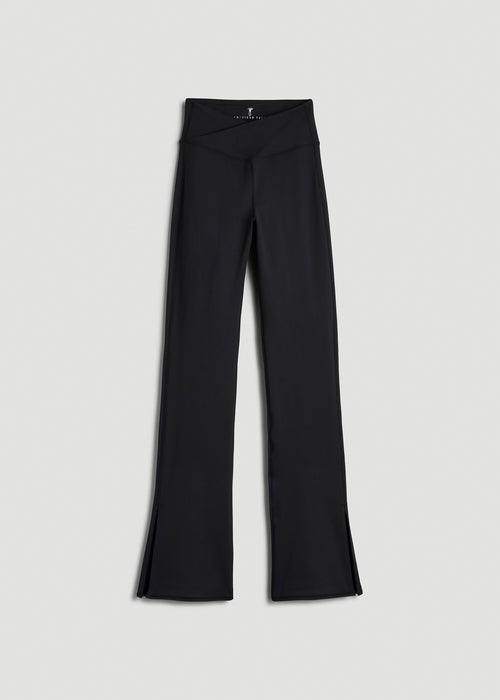 Balance Split Flare Pants for Tall Women in Black
