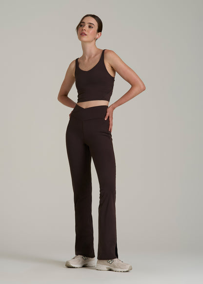 Balance Split Flare Pants for Tall Women in Espresso