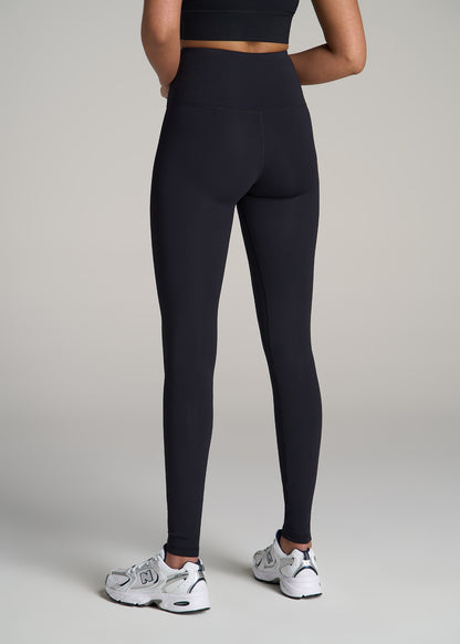Balance High-Rise Leggings for Tall Women in Ribbed Black