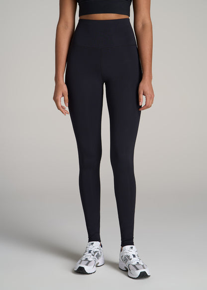 Balance High-Rise Leggings for Tall Women in Ribbed Black