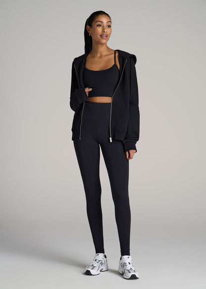 Balance High-Rise Leggings for Tall Women in Ribbed Black