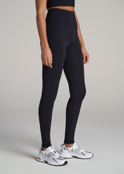 Balance High-Rise Leggings for Tall Women in Ribbed Black