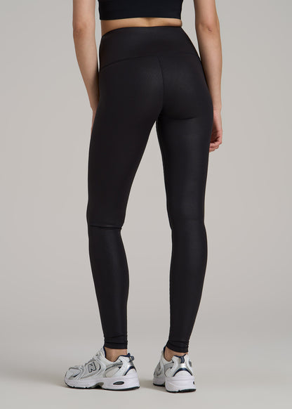 Balance High-Rise Leggings for Tall Women in Black Shine