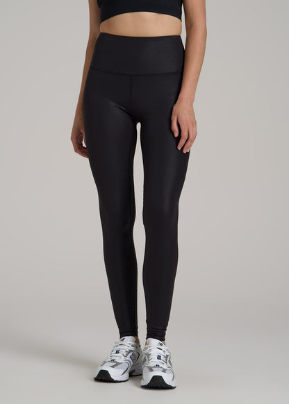 Balance High-Rise Leggings for Tall Women in Black Shine