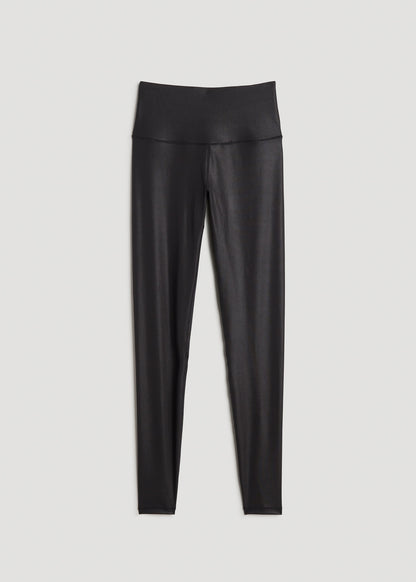 Balance High-Rise Leggings for Tall Women in Black Shine