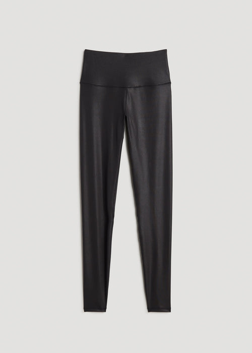 Balance High-Rise Leggings for Tall Women in Black Shine
