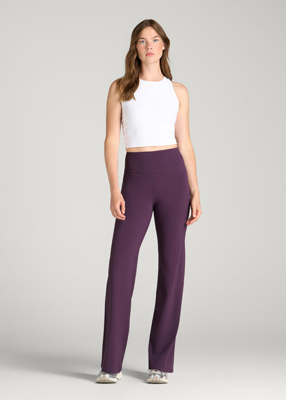 Balance Straight Leg Yoga Pants for Tall Women in Aubergine
