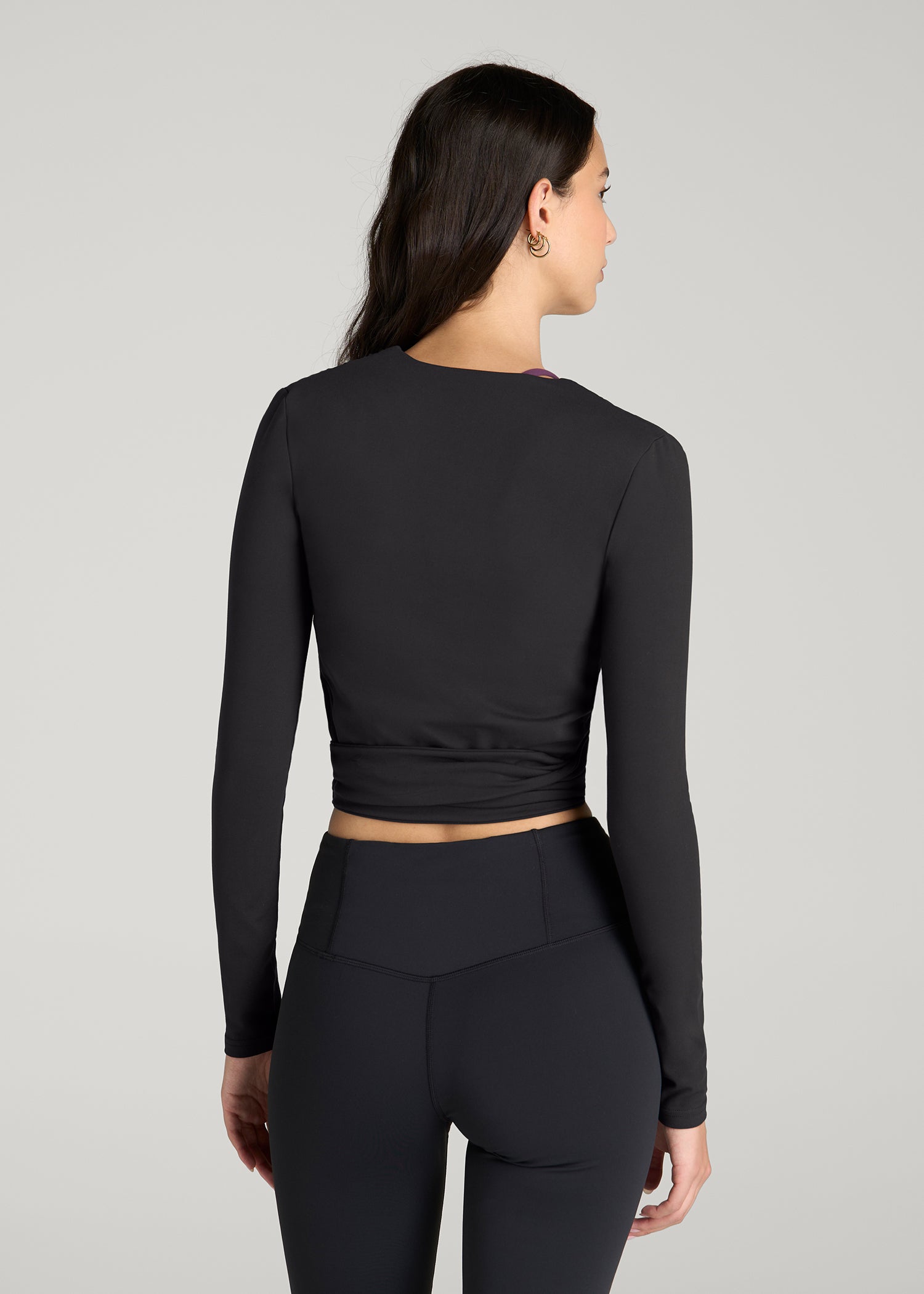 Balance Wrap Top for Tall Women in Black