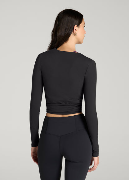 Balance Wrap Top for Tall Women in Black