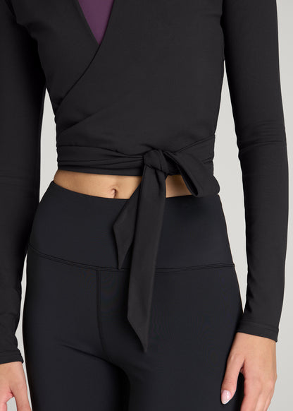 Balance Wrap Top for Tall Women in Black