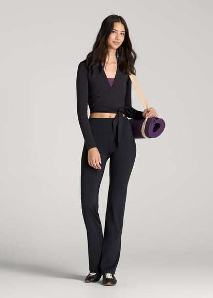 Balance Wrap Top for Tall Women in Black