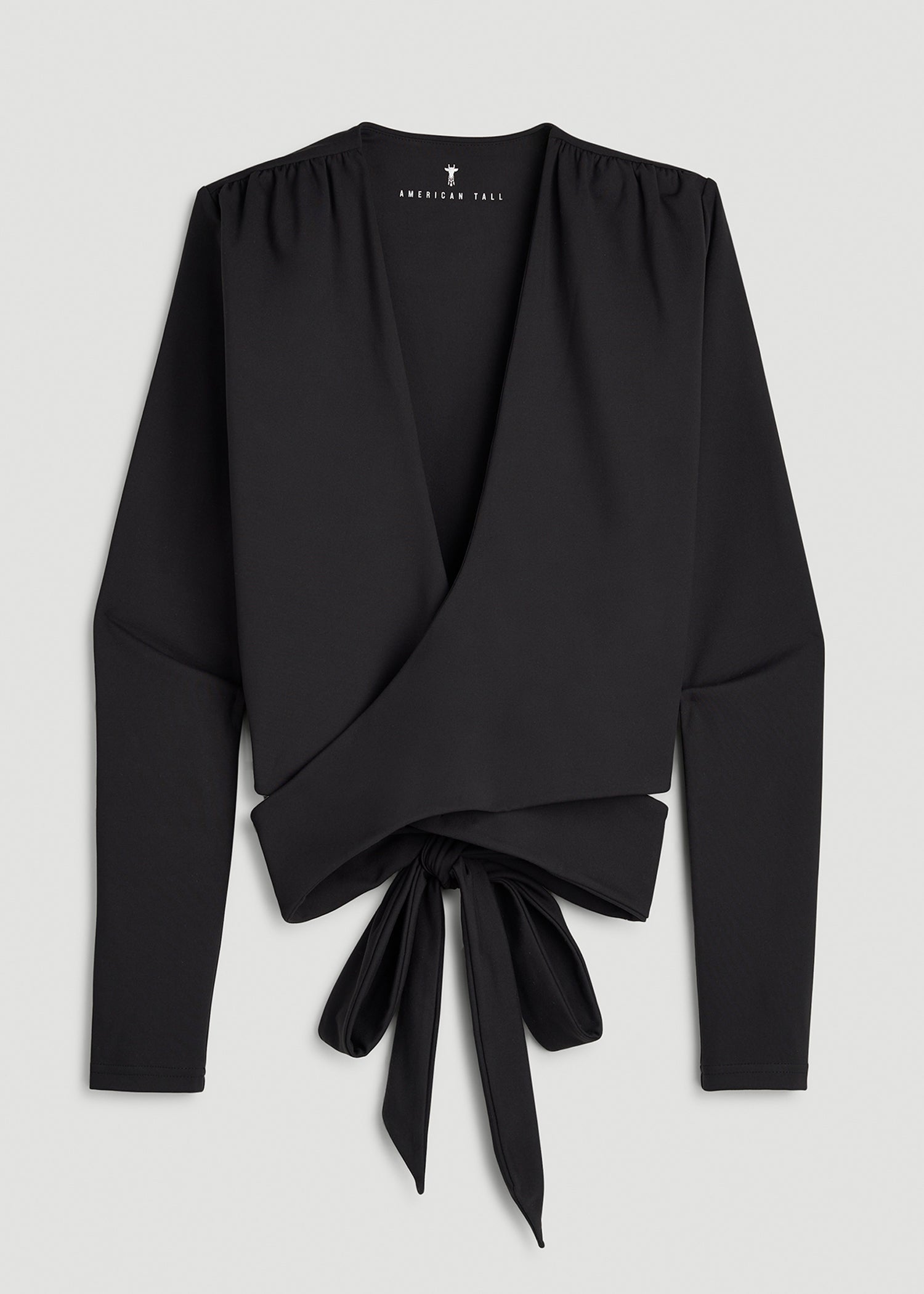 Balance Wrap Top for Tall Women in Black