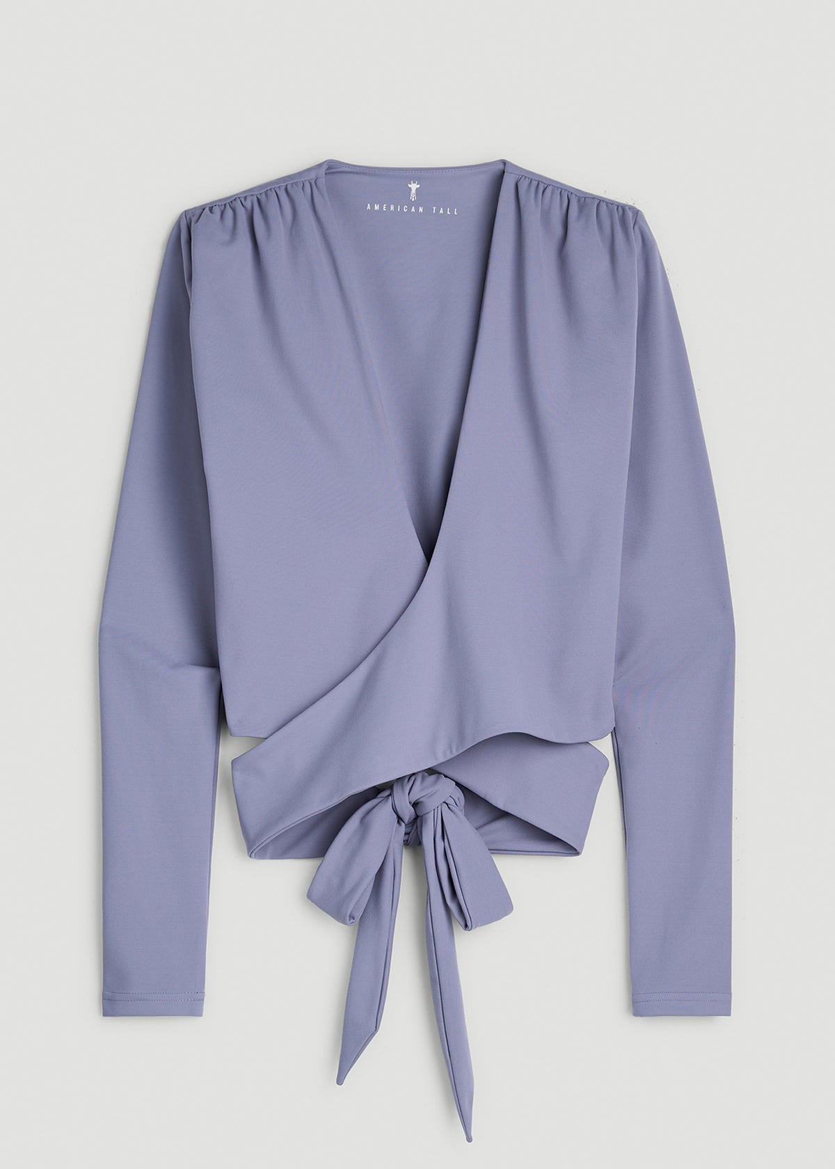 Balance Wrap Top for Tall Women in Blue Granite