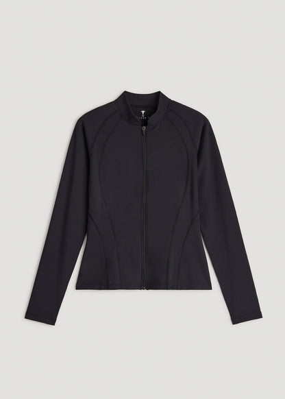 Balance Zip-Up Jacket with Stand-Up Collar for Tall Women in Galactic Cobalt