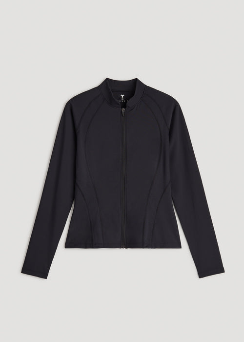 Balance Zip-Up Jacket with Stand-Up Collar for Tall Women in Galactic Cobalt