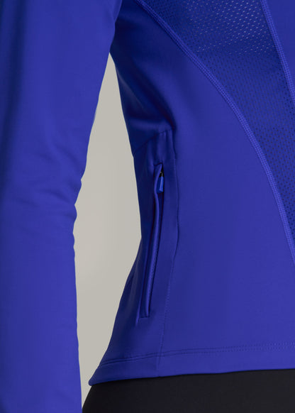 Balance Zip-Up Jacket with Stand-Up Collar for Tall Women in Galactic Cobalt