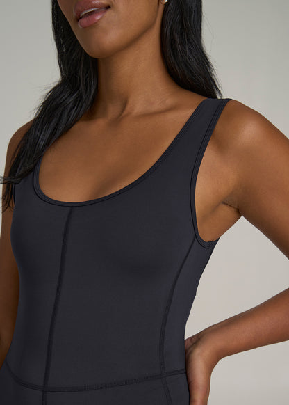 Balance Scoop Neck Jumpsuit for Tall Women in Black