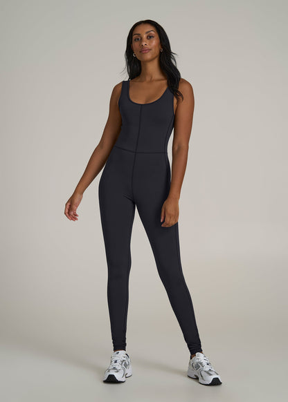 Balance Scoop Neck Jumpsuit for Tall Women in Black