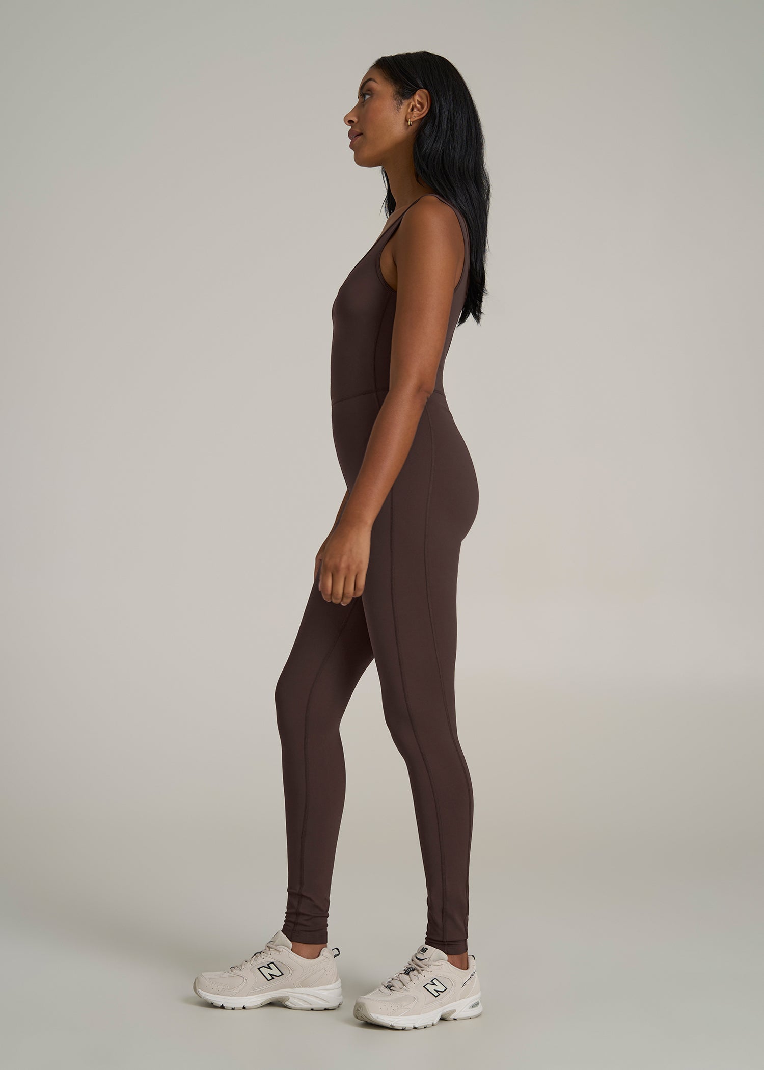 Balance Scoop Neck Jumpsuit for Tall Women in Espresso