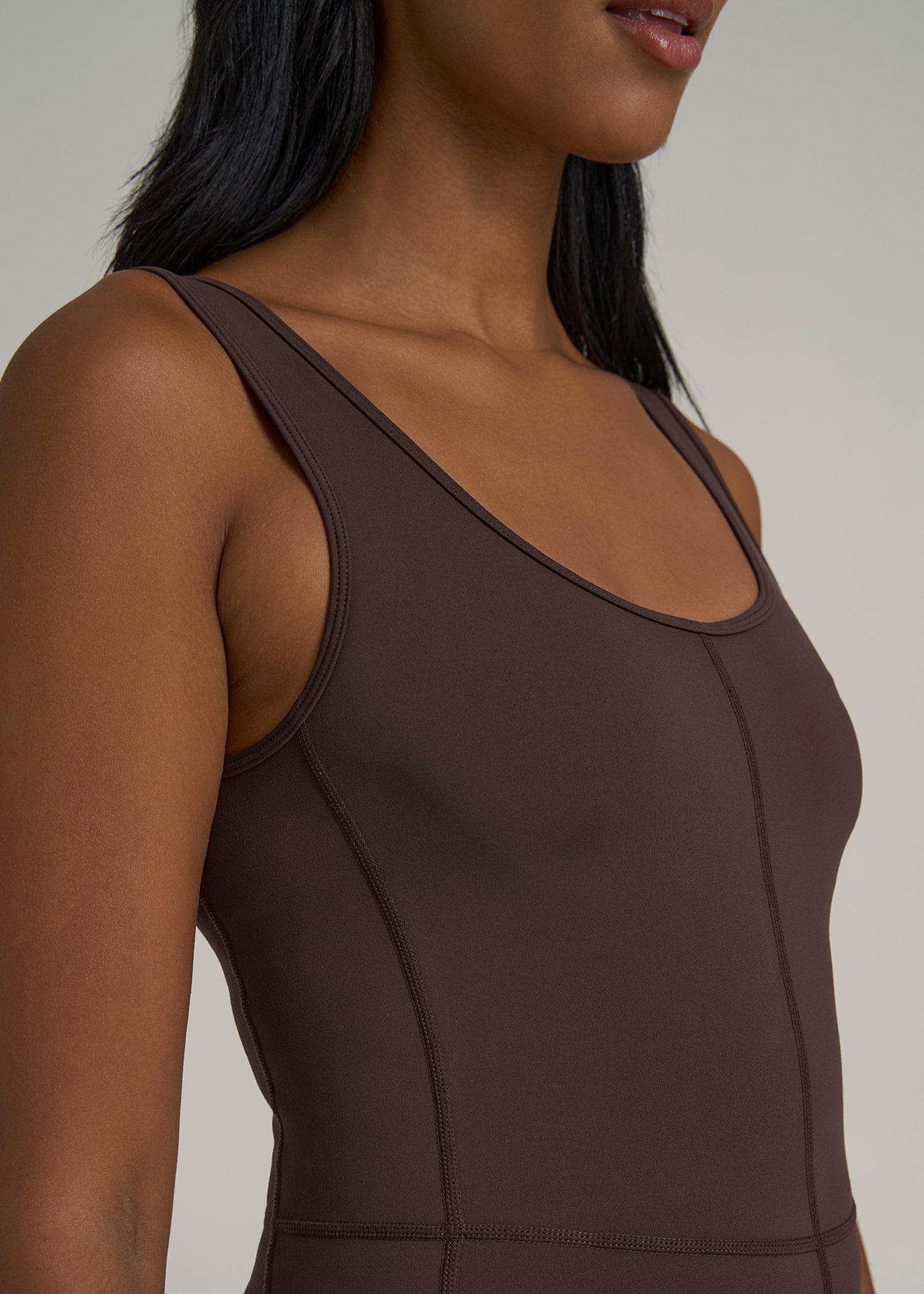 Balance Scoop Neck Jumpsuit for Tall Women in Espresso