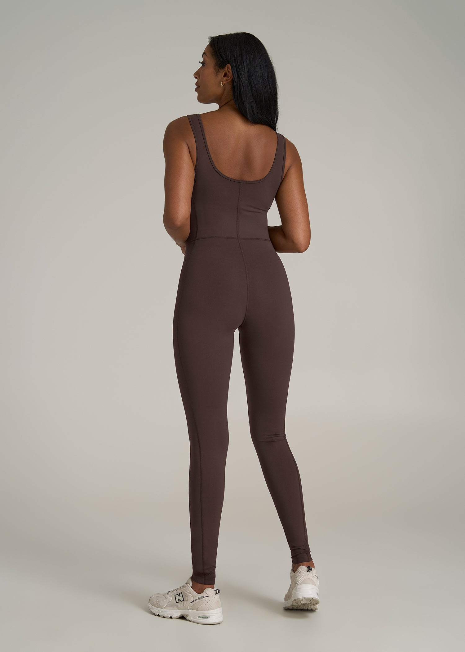 Balance Scoop Neck Jumpsuit for Tall Women in Espresso