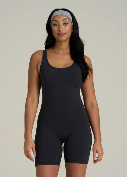 Balance Scoopneck Romper for Tall Women in Black