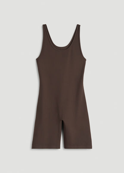 Balance Scoopneck Romper for Tall Women in Espresso