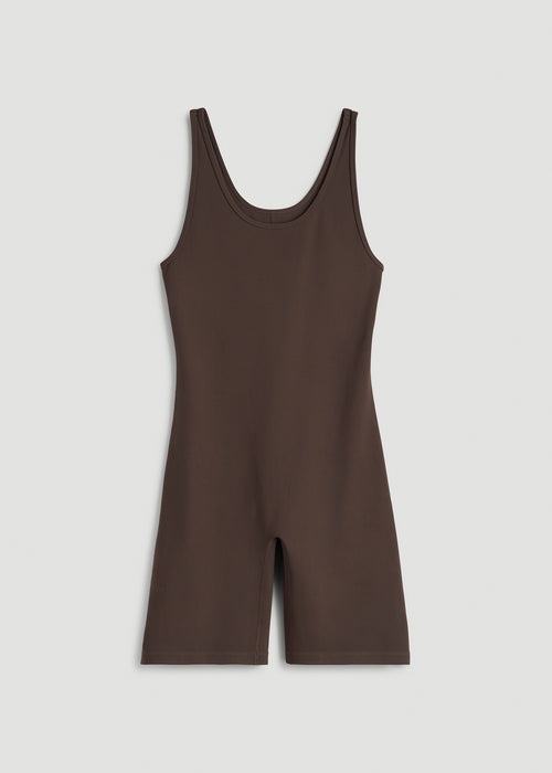 Balance Scoopneck Romper for Tall Women in Espresso