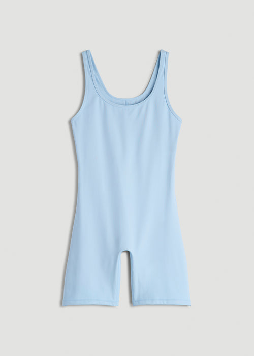 Balance Scoopneck Romper for Tall Women in Ice Blue