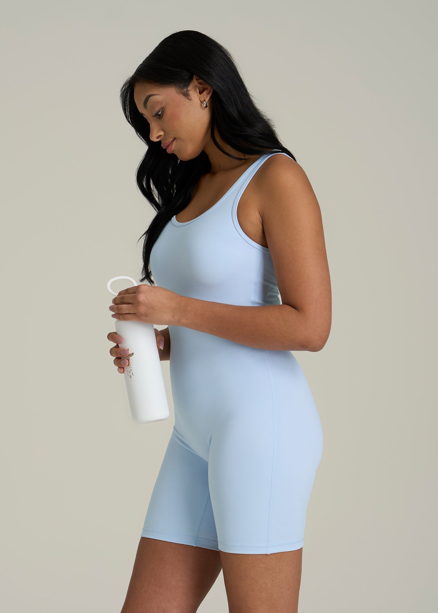 Balance Scoopneck Romper for Tall Women in Ice Blue