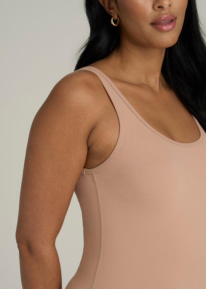 Balance Scoopneck Romper for Tall Women in Sun Tan