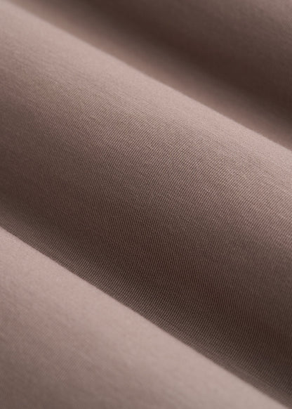 Boatneck Long Sleeve Exposed Seam Top for Tall Women in Dark Sand