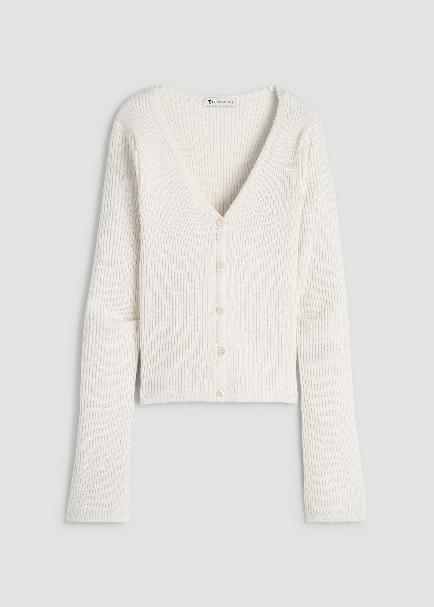 Boucle Knit Cardigan for Tall Women in Star White