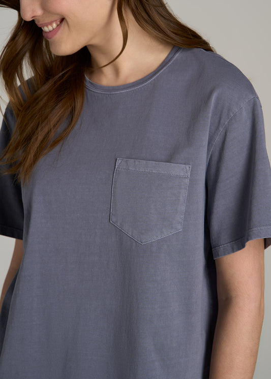 Boxy Short Sleeve T-Shirt for Tall Women in Skyline Grey