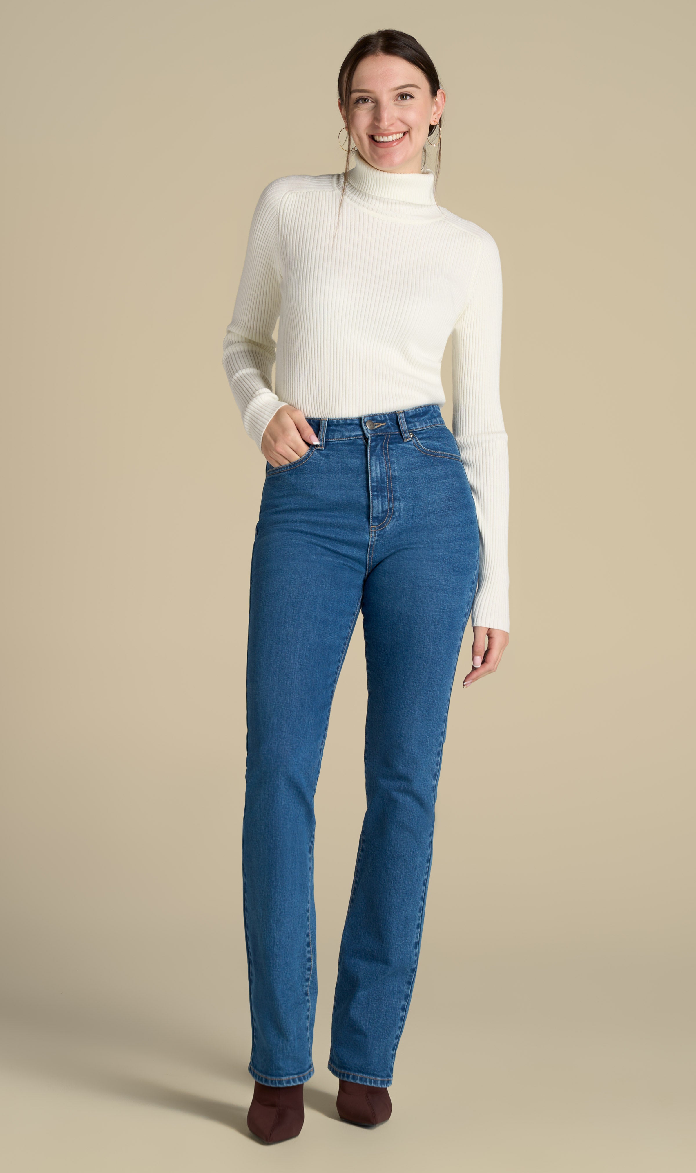 Tall boot hot sale cut jeans