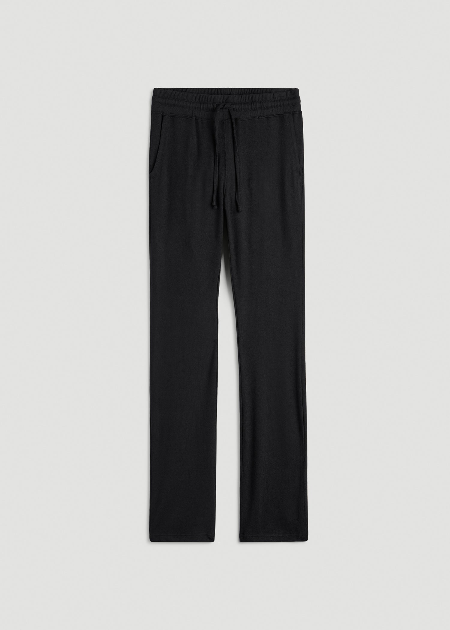 Open-Bottom Cozy PJ Lounge Pants for Tall Women in Black