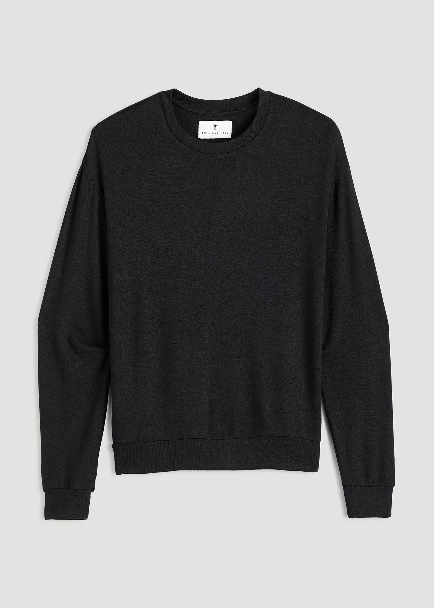 Cozy Lounge Crewneck for Tall Women in Black