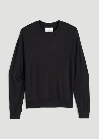 Cozy Lounge Crewneck for Tall Women in Black