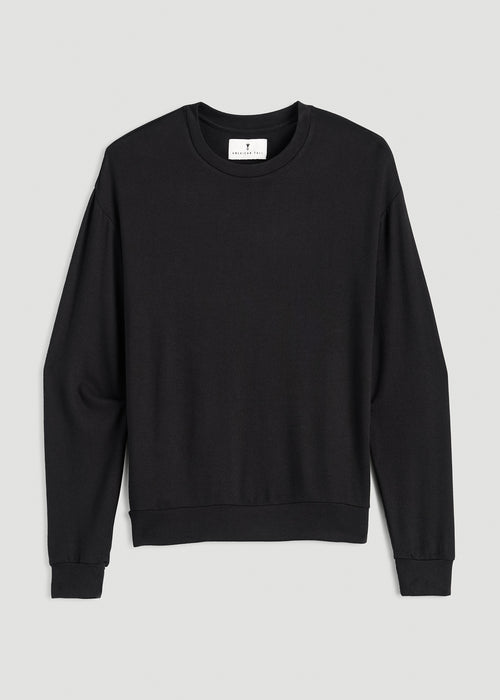 Cozy Lounge Crewneck for Tall Women in Black