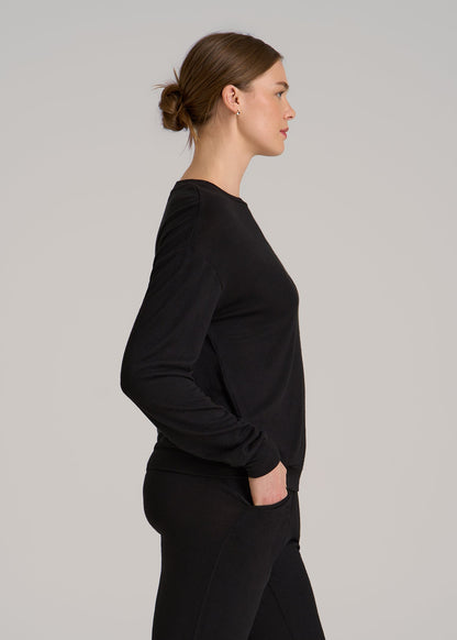 Cozy Lounge Crewneck for Tall Women in Black