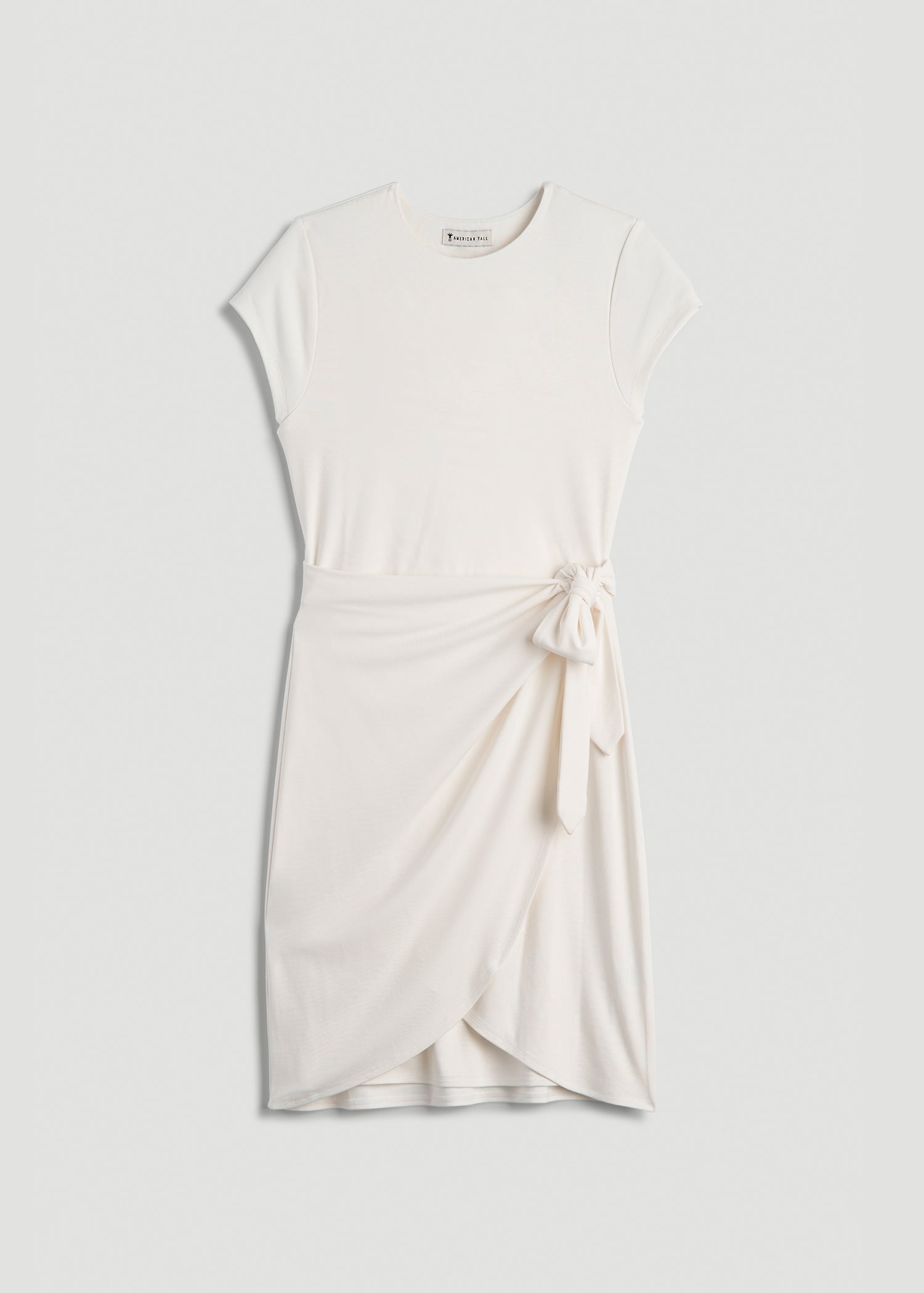 Cap Sleeve Wrap Mini Dress for Tall Women in White Alyssum L / Extra Tall / White Alyssum Cap Sleeve Wrap Mini Dress for Tall Women in White Alyssum L / Extra Tall / White Alyssum