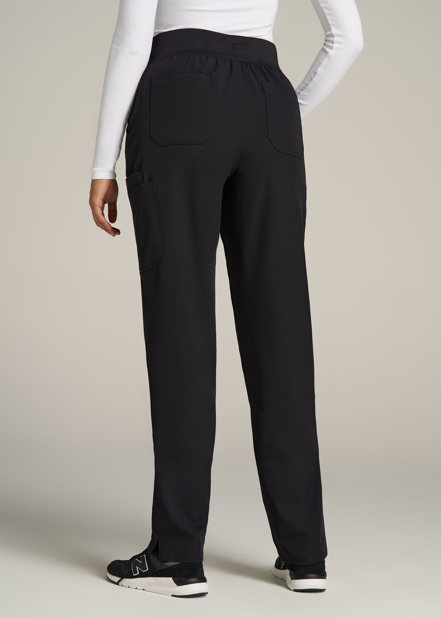 Tall Black Cargo Detail Casual Track Pant, Tall